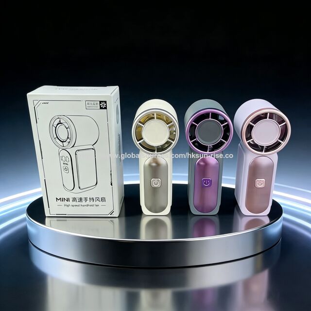 3000mAh 100-stufiger Turbo-Mini-Lüfter - Handventilator mit hoher Geschwindigkeit, Digitalanzeige & Kühlfunktion, USB-wiederaufladbar