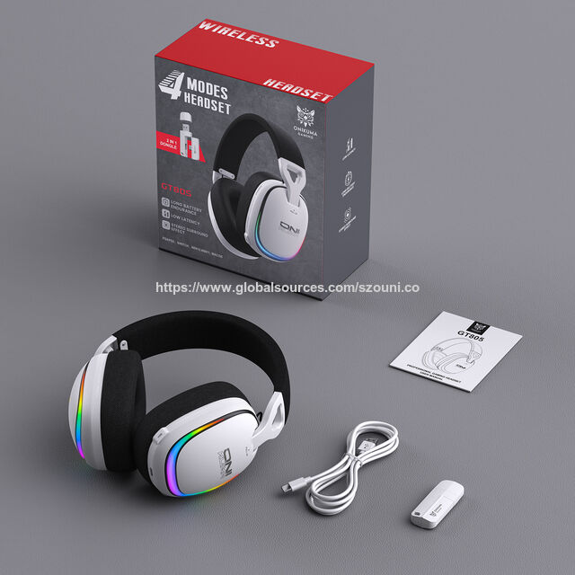 Casque de Jeu Sans Fil ONIKUMA GT805 avec Microphone Avancé à Réduction de Bruit et Éclairage RVB pour PS5, PC, Switch - Drivers de 50mm