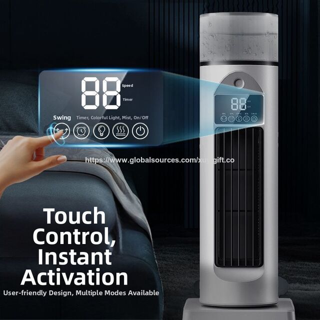 Flüsterloser Turmventilator mit Nebelfunktion, Verdunstungs-Luftkühler, Tisch-Wasserkühler, Haushalts-Sprühkühlventilator