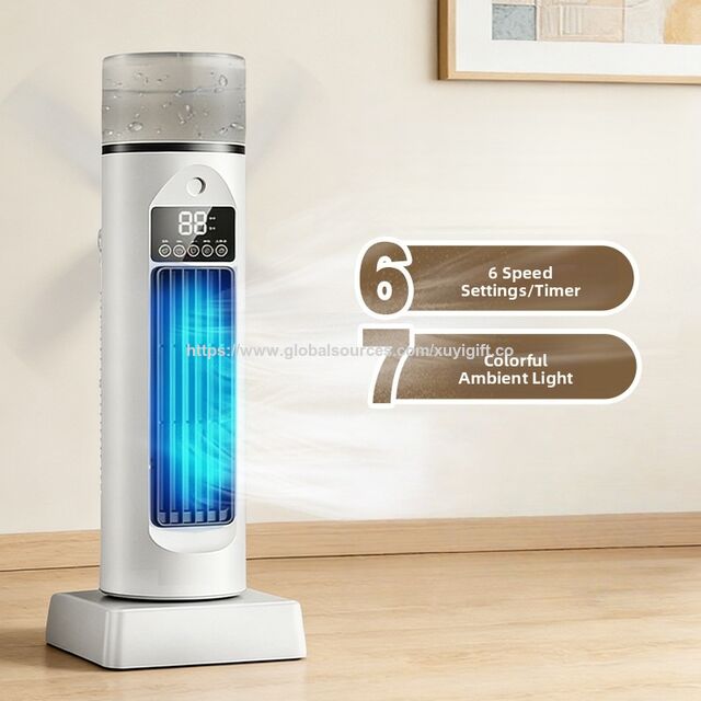 Flüsterloser Turmventilator mit Nebelfunktion, Verdunstungs-Luftkühler, Tisch-Wasserkühler, Haushalts-Sprühkühlventilator