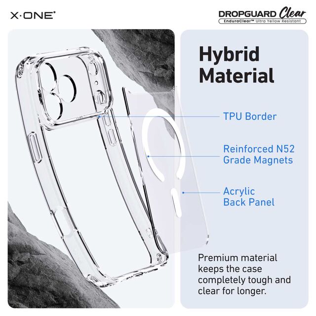 Coque de Protection X-ONE 360°, Hauteur de Chute 3 mètres, Transparente Claire, Protection Anti-Chocs TPU+PC pour iPhone 17