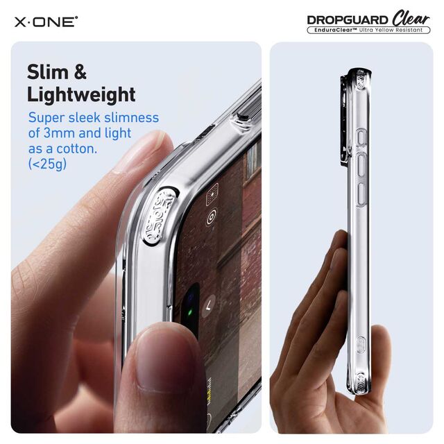 Coque de Protection X-ONE 360°, Hauteur de Chute 3 mètres, Transparente Claire, Protection Anti-Chocs TPU+PC pour iPhone 17