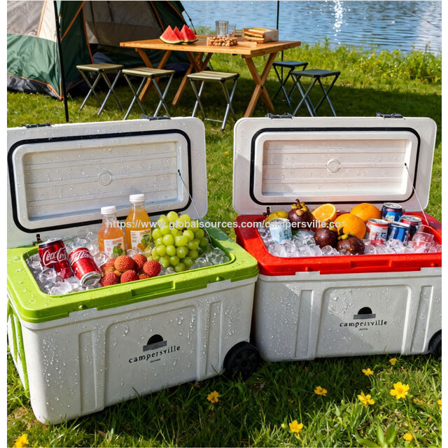 Caixa Térmica Externa de Fábrica 32L com Alça - Baú de Gelo Durável e Portátil para Camping, Caminhadas e Armazenamento de Alimentos