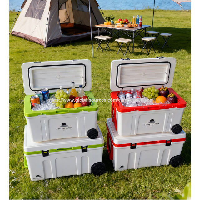 Caixa Térmica Externa de Fábrica 32L com Alça - Baú de Gelo Durável e Portátil para Camping, Caminhadas e Armazenamento de Alimentos