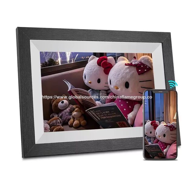 Moldura de Foto Digital Inteligente de 10.1 Polegadas com Tela Sensível ao Toque, WiFi, IPS HD e Armazenamento de 32GB - Compartilhe Fotos Via Frameo