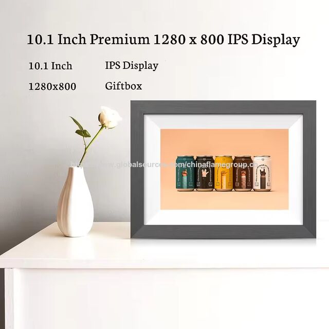 Moldura de Foto Digital Inteligente de 10.1 Polegadas com Tela Sensível ao Toque, WiFi, IPS HD e Armazenamento de 32GB - Compartilhe Fotos Via Frameo