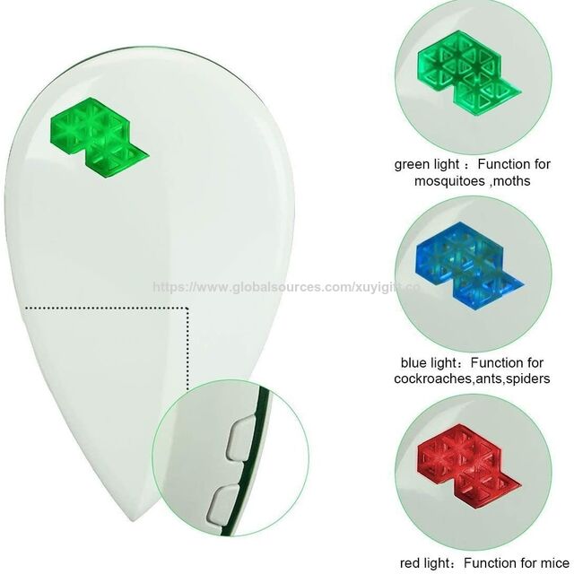 Novo Repelente Ultrassônico de Mosquitos, Repelente Multifuncional de Insetos Plug-in para Interior com Luz Noturna LED