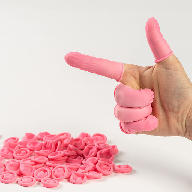 Küchen-Fingerschutz, rutschfest, verschleißfest, antistatisch, gekräuselte Latex-Fingerschutzhülle