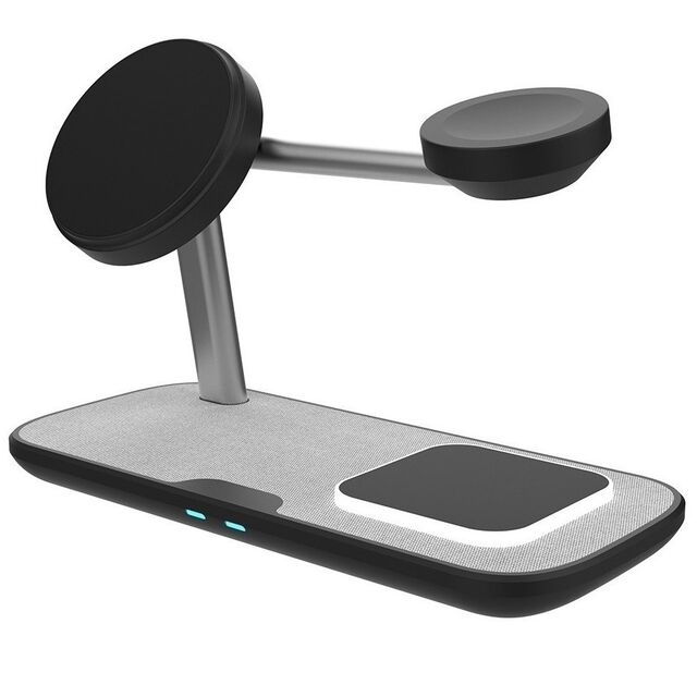 Chargeur sans fil magnétique portable de bureau universel personnalisable à charge rapide 3 en 1 10W 15W pour smartphone