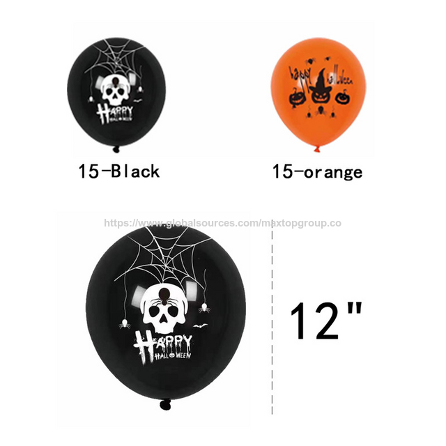 Suministros de Decoración de Halloween: Banderas, Pancartas Impresas, Set de Globos de Papel de Aluminio para Eventos y Fiestas