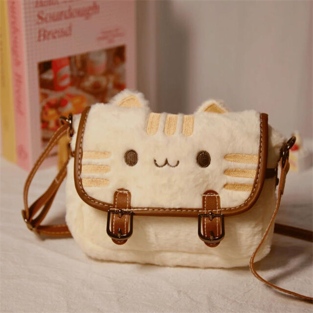 Mini Umhängetasche aus Plüsch in Katzenform für Damen, Weiche Verstellbare Schulterhandtasche für Katzenliebhaber, Neuartiges Geschenk für Feiertage
