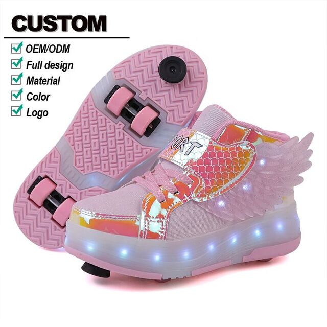 USB Charging LED Glowing Kids Roller Skate Shoes