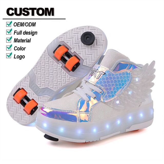 USB Charging LED Glowing Kids Roller Skate Shoes