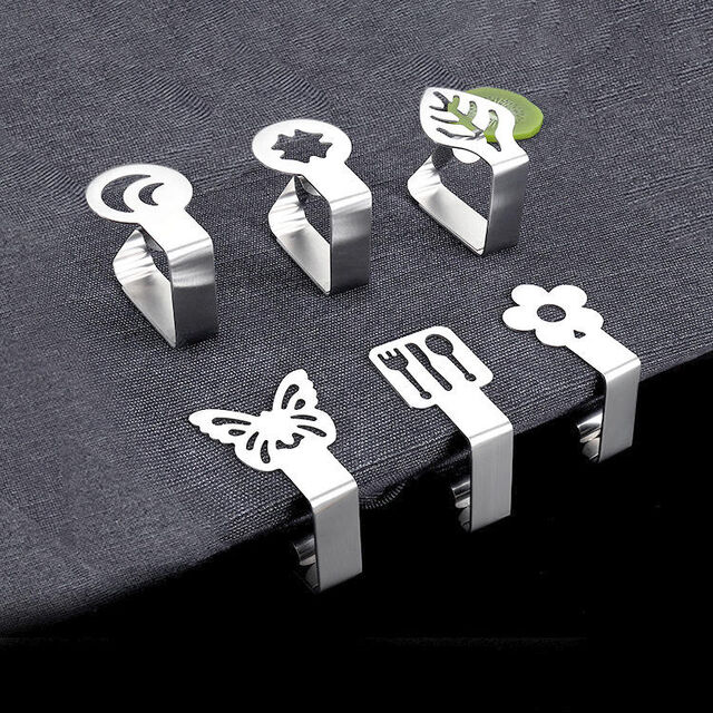 Clips Metálicos Ajustables Antideslizantes para Mantel