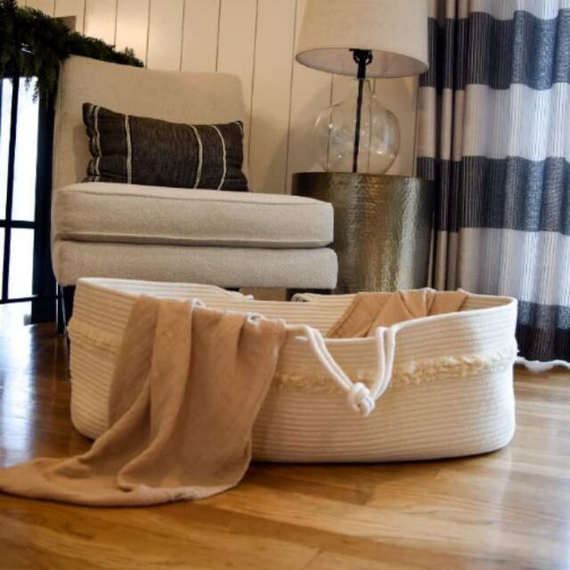 Hand Woven Portable Organic Baby Changing Moses Basket
