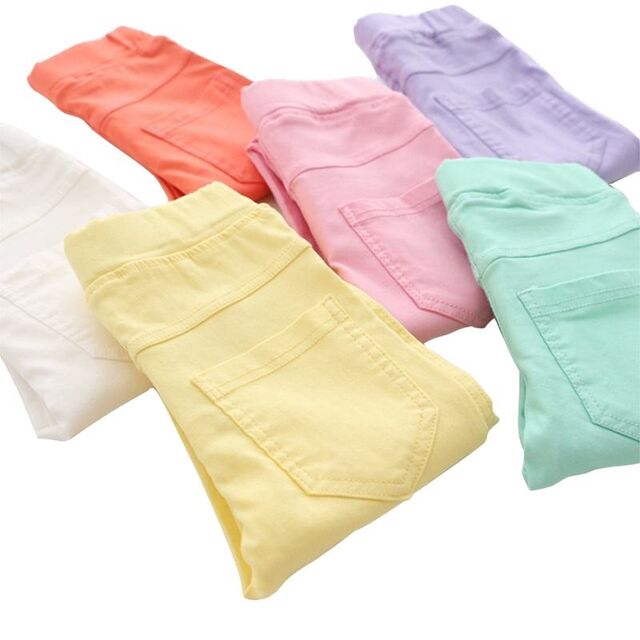 Leggings Courts Décontractés Fines Couleur Bonbon pour Filles