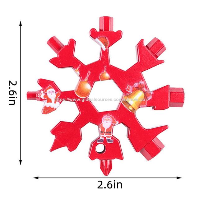 Herramienta Multifuncional de Nieve con Diseño de Copo de Nieve, Llave Inglesa con Llavero, Mini Kit de Herramientas de Bolsillo para Camping y Actividades al Aire Libre