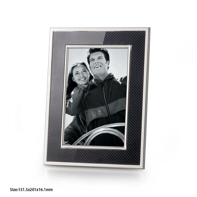 Personalisierter Fotorahmen aus Metall und Leder