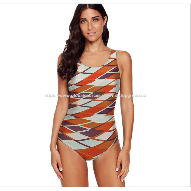Figurbetonter Einteiler Badeanzug, Klassischer Lycra Damen Badeanzug mit gepolstertem BH, weiche Monokinis