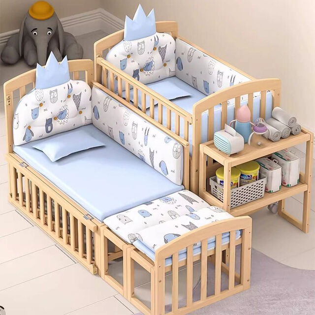 5-in-1 Convertible Multi-functional Wooden Baby Crib