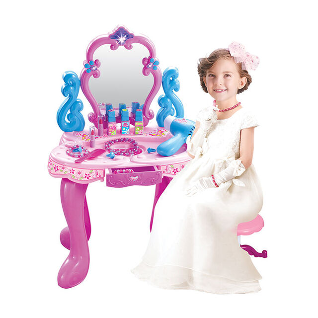 Girls Mirror Music Princess Dress Up Toy Dressing Table