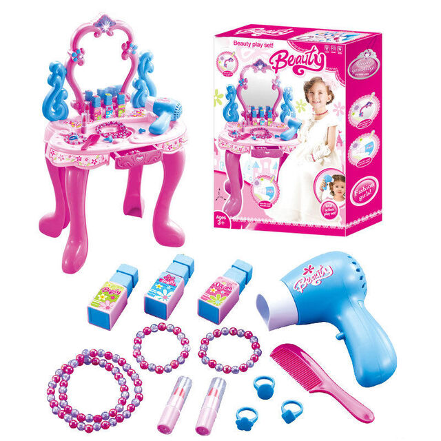 Girls Mirror Music Princess Dress Up Toy Dressing Table