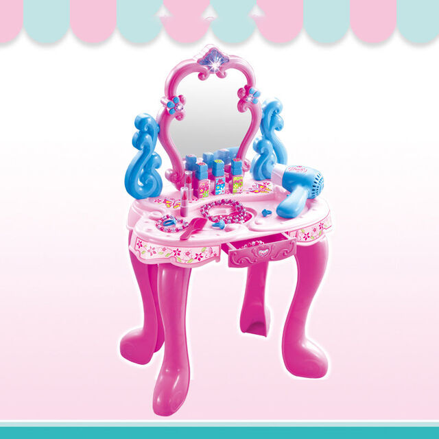Girls Mirror Music Princess Dress Up Toy Dressing Table