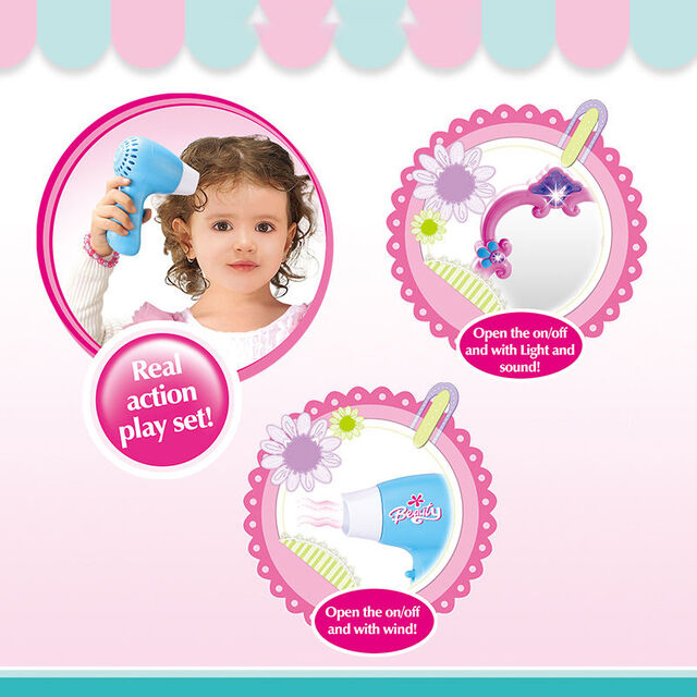 Girls Mirror Music Princess Dress Up Toy Dressing Table