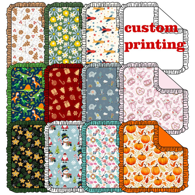 Two Layer Cartoon Printed Bamboo Viscose Baby Blanket