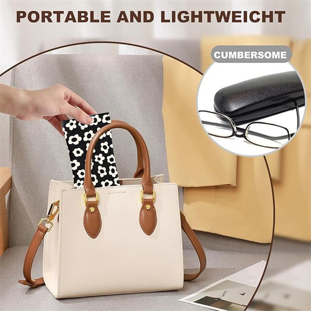 2 Piezas Estuche para Gafas de Sol y Gafas de Cuero PU Suave con Paño de Limpieza, Linda Bolsa para Gafas para Hombres y Mujeres