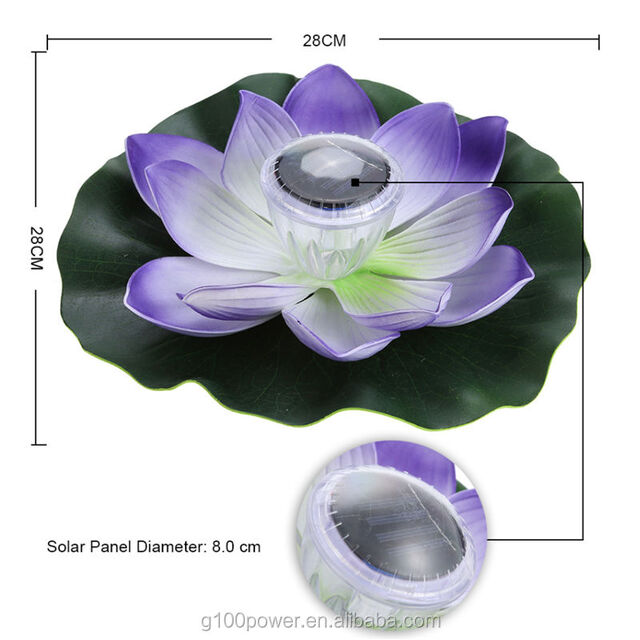 Lampes solaires flottantes pour étang de lotus, décoration de jardin