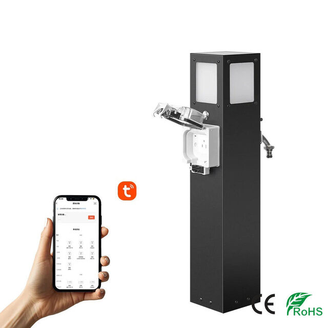 Pedestal de Tomada Externa à Prova d'Água IP66 em Aço Inoxidável