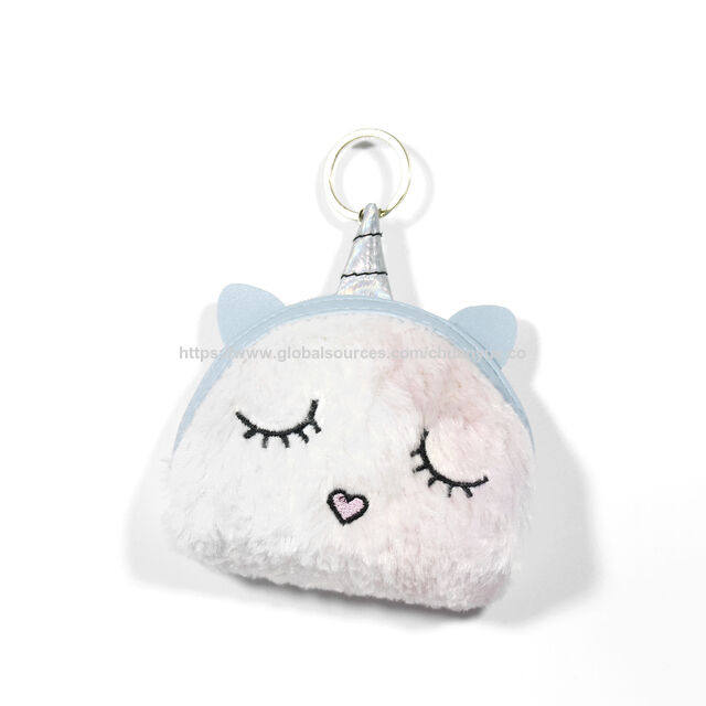 Porte-monnaie Mignon en Peluche Animale / Pochette Charme Sac Chiot Fluffy / Porte-monnaie Ultra-Doux Chiot en Peluche - Mini Pochette Animale Fluffy Mignonne & Oreilles