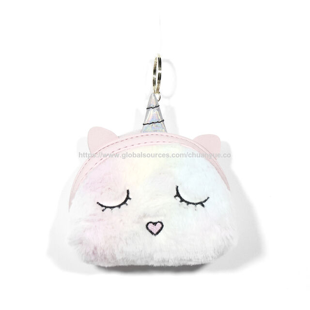 Porte-monnaie Mignon en Peluche Animale / Pochette Charme Sac Chiot Fluffy / Porte-monnaie Ultra-Doux Chiot en Peluche - Mini Pochette Animale Fluffy Mignonne & Oreilles