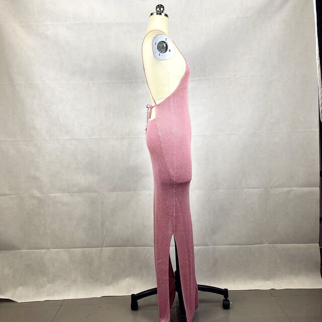 OEM Damen-Strick-Sommerkleid mit Rückenausschnitt für den täglichen Gebrauch