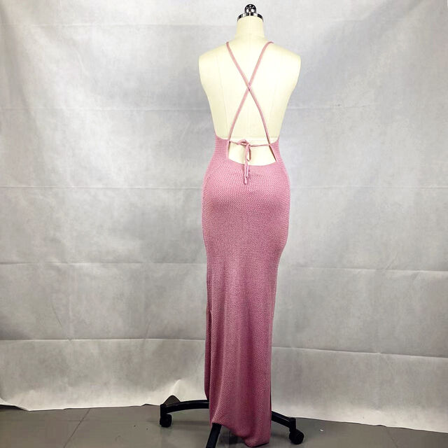 OEM Damen-Strick-Sommerkleid mit Rückenausschnitt für den täglichen Gebrauch
