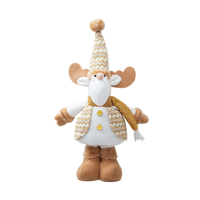 Ornement télescopique en peluche pour décoration intérieure de Noël - Bonhomme de neige, wapiti, Père Noël
