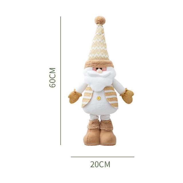 Ornement télescopique en peluche pour décoration intérieure de Noël - Bonhomme de neige, wapiti, Père Noël