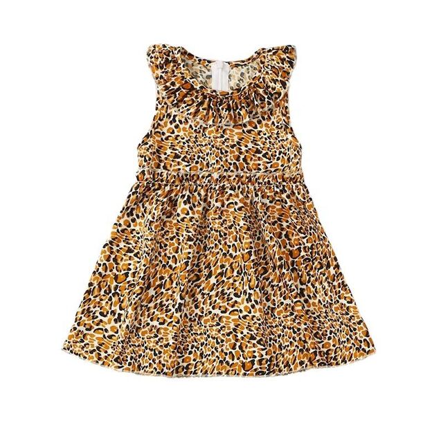 Ärmelloses Chiffon-Kleid mit Leopardenmuster für Mädchen, perfekt für den Sommer