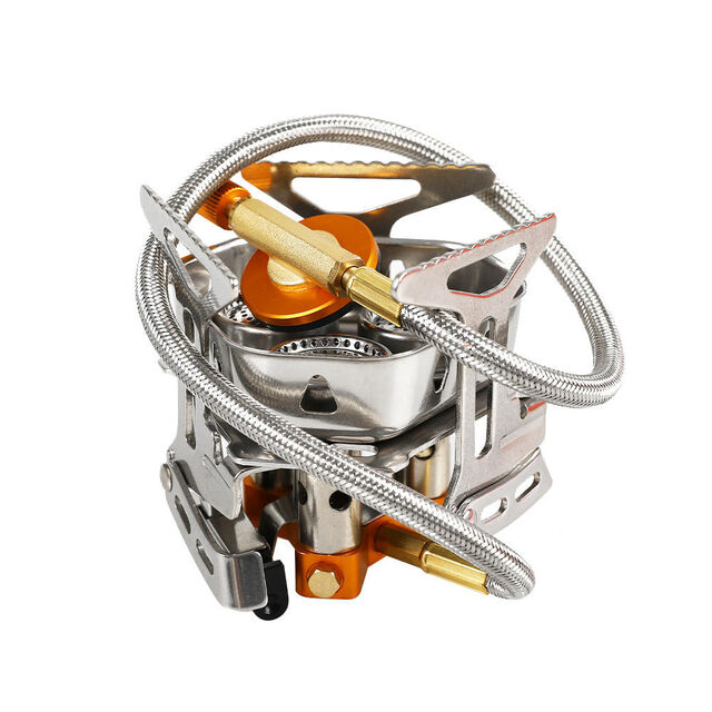Réchaud de Camping à Gaz Double Brûleur en Acier Inoxydable