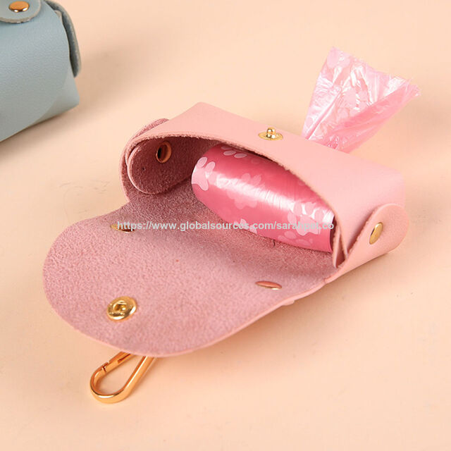 Dispenser Pemegang Kantong Kotoran Hewan Peliharaan Portabel Kulit PU Modern Fashion - Tahan Air & Tahan Lama