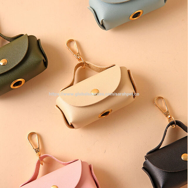 Dispenser Pemegang Kantong Kotoran Hewan Peliharaan Portabel Kulit PU Modern Fashion - Tahan Air & Tahan Lama