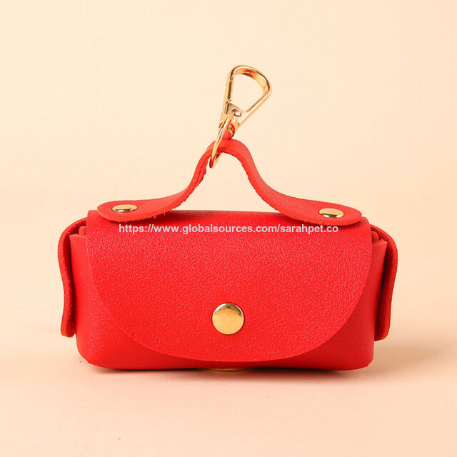 Dispenser Pemegang Kantong Kotoran Hewan Peliharaan Portabel Kulit PU Modern Fashion - Tahan Air & Tahan Lama