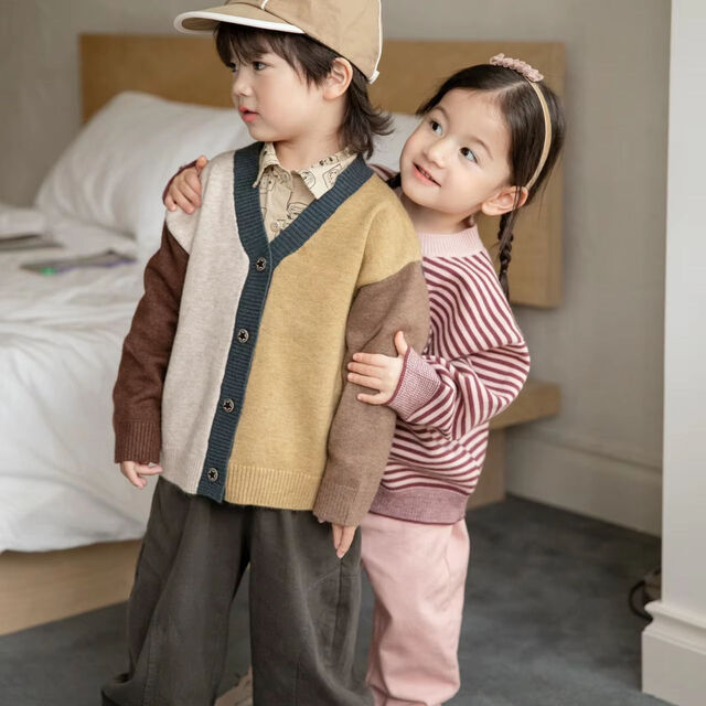 Strick-Cardigan mit langen Ärmeln für Kleinkinder Jungen - Winterpullover