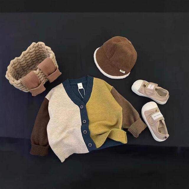 Strick-Cardigan mit langen Ärmeln für Kleinkinder Jungen - Winterpullover