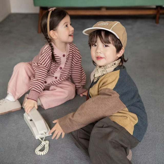 Strick-Cardigan mit langen Ärmeln für Kleinkinder Jungen - Winterpullover