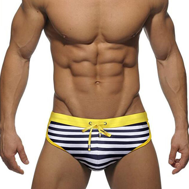 Herren Badeshorts mit Streifen und Kordelzug für den Strand