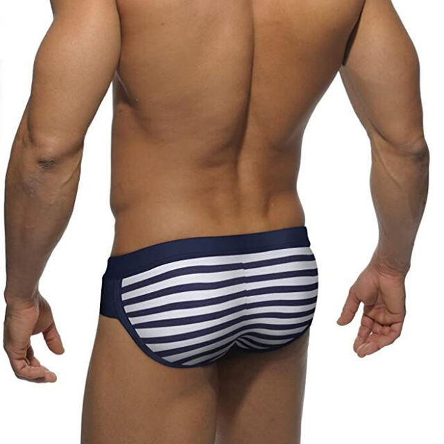 Herren Badeshorts mit Streifen und Kordelzug für den Strand