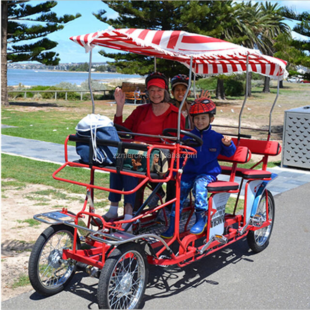 Bicicleta Surrey de Cuatro Ruedas en Tandem para Alquiler en Parques