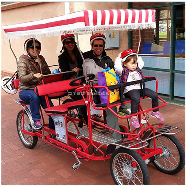 Bicicleta Surrey de Cuatro Ruedas en Tandem para Alquiler en Parques
